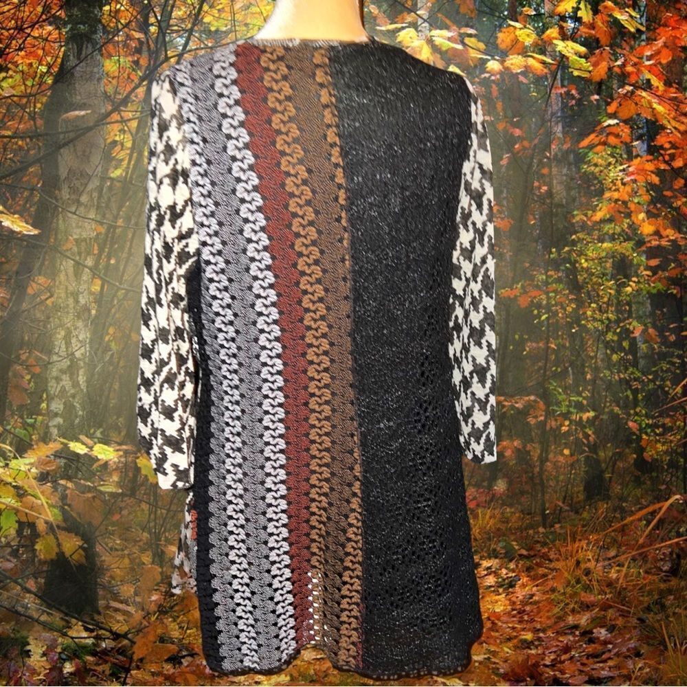 Vintage Concept Patchwork Look Flared Hem Tunic T… - image 5